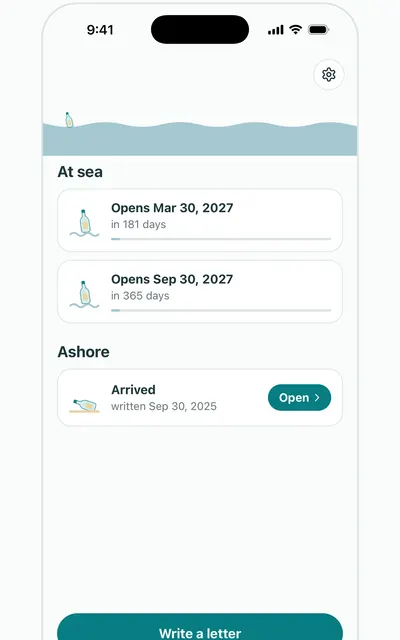 Drift Bottle screen